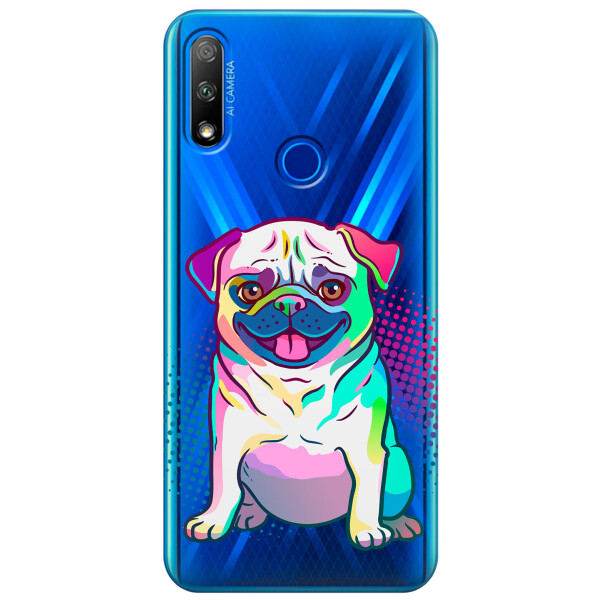 

Прозрачный силиконовый чехол iSwag для Huawei Honor 9X с рисунком - Мопс (KS2735)
