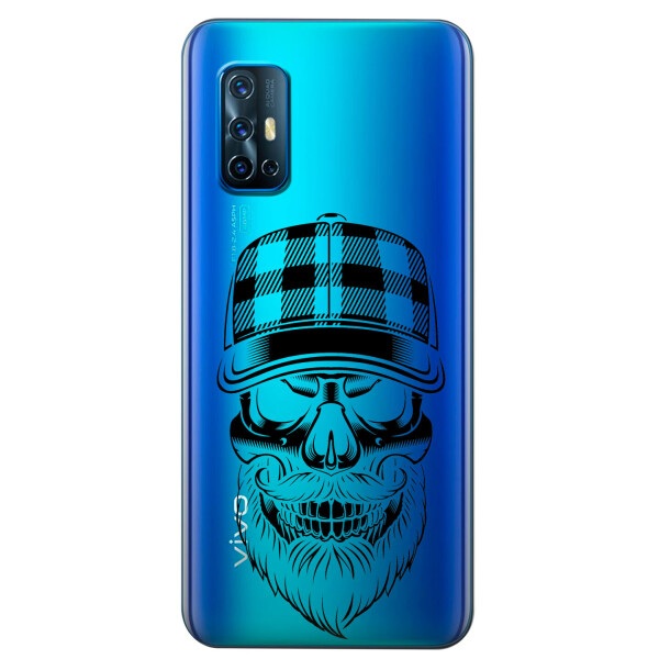

Прозрачный силиконовый чехол iSwag для Vivo V19 с рисунком - Бородатый череп (KS5726)