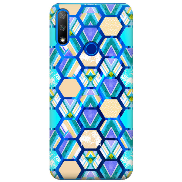

Прозрачный силиконовый чехол iSwag для Huawei Honor 9X с рисунком - Ромбы (KS2749)