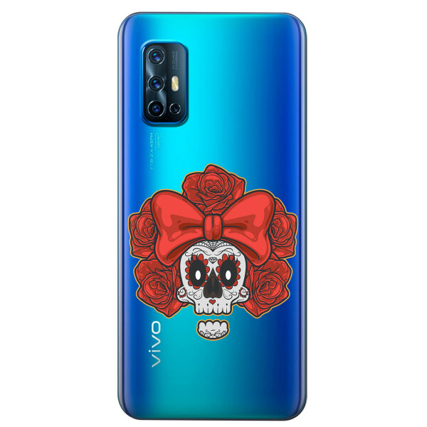 

Прозрачный силиконовый чехол iSwag для Vivo V19 с рисунком - Готический череп (KS5729)