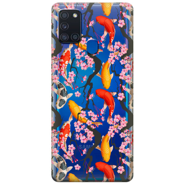 

Силиконовый чехол iSwag для Samsung Galaxy A21s Японские рыбы (KS2753)