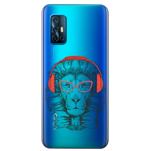 

Прозрачный силиконовый чехол iSwag для Vivo V19 с рисунком - Лев (KS5732)