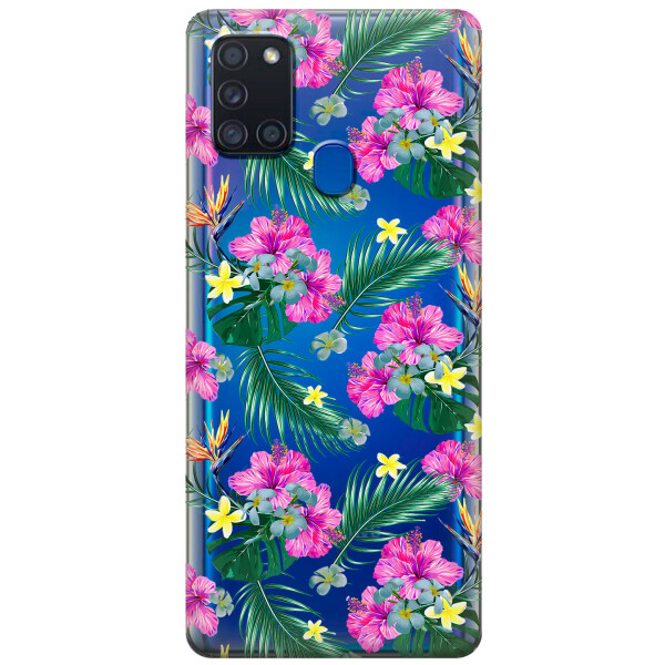 

Силиконовый чехол iSwag для Samsung Galaxy A21s Тропические цветы (KS2754)