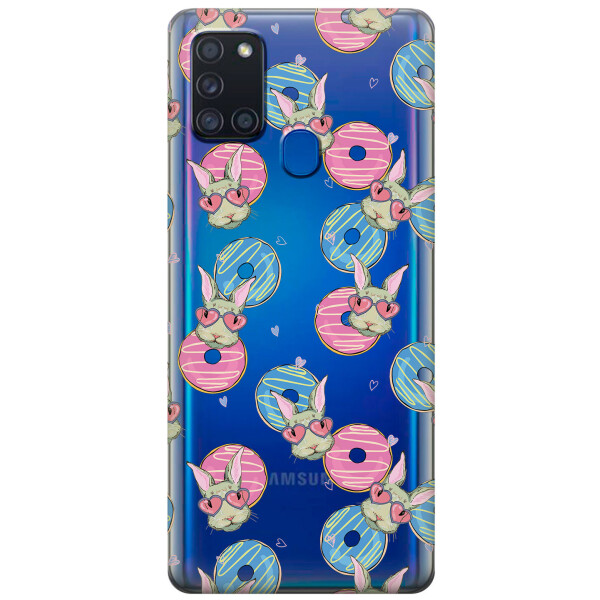 

Силиконовый чехол iSwag для Samsung Galaxy A21s Зайчики (KS2755)