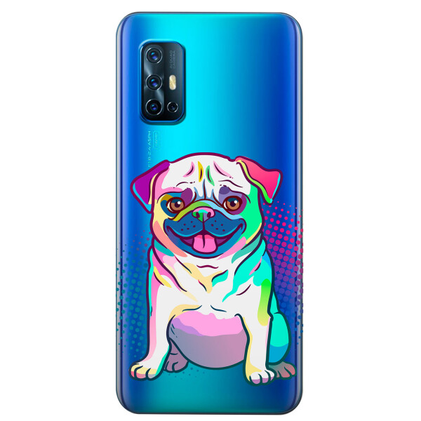 

Прозрачный силиконовый чехол iSwag для Vivo V19 с рисунком - Мопс (KS5735)