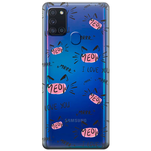 

Силиконовый чехол iSwag для Samsung Galaxy A21s Кошачьи мордочки (KS2761)