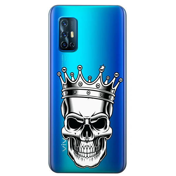 

Прозрачный силиконовый чехол iSwag для Vivo V19 с рисунком - Царский череп (KS5740)