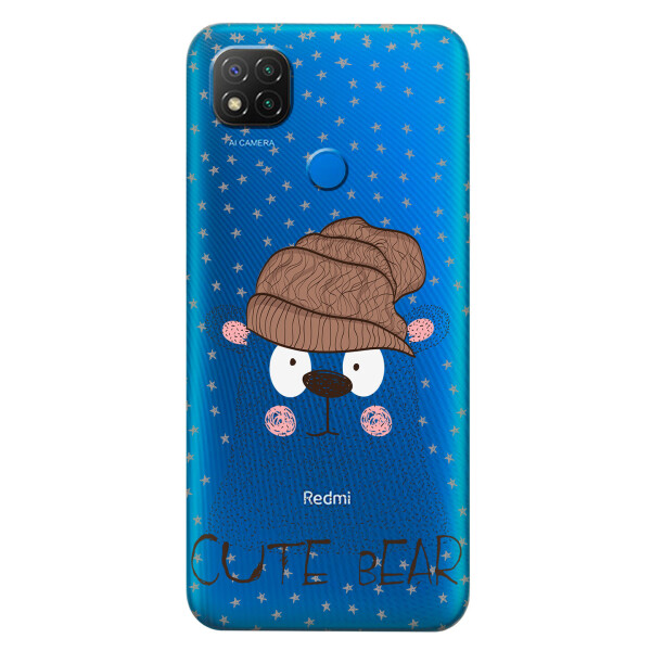 

Прозрачный силиконовый чехол iSwag для Xiaomi Redmi 9C с рисунком - Медведь (KS5759)
