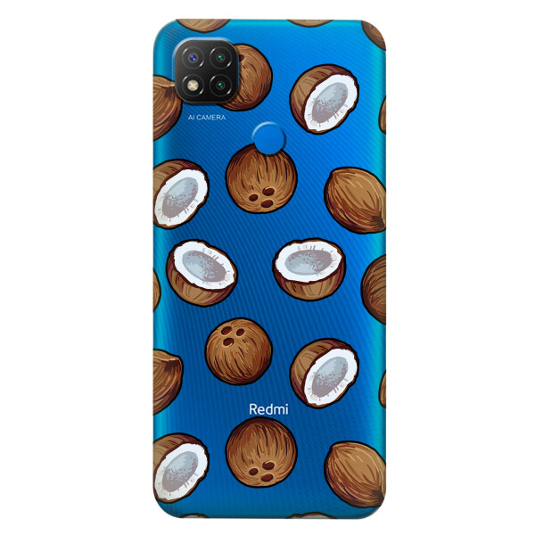 

Прозрачный силиконовый чехол iSwag для Xiaomi Redmi 9C с рисунком - Кокосы (KS5764)