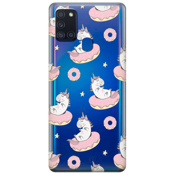 

Силиконовый чехол iSwag для Samsung Galaxy A21s Единороги на пончиках (KS2786)