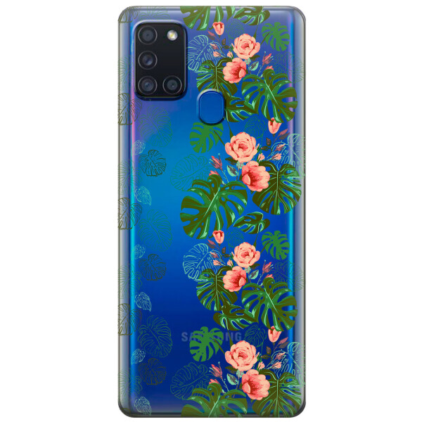 

Силиконовый чехол iSwag для Samsung Galaxy A21s Тропические листья (KS2794)