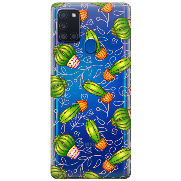 

Силиконовый чехол iSwag для Samsung Galaxy A21s Арт кактусы (KS2799)