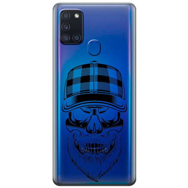 

Силиконовый чехол iSwag для Samsung Galaxy A21s Бородатый череп (KS2801)