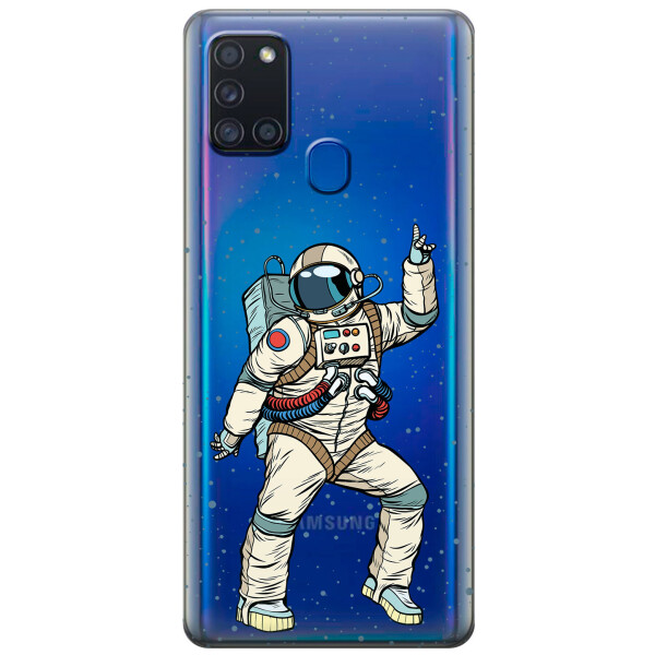

Силиконовый чехол iSwag для Samsung Galaxy A21s Веселый космонавт (KS2802)