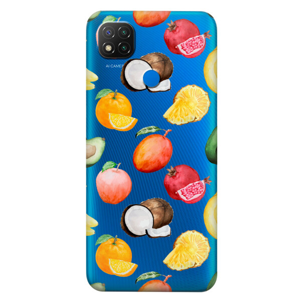 

Прозрачный силиконовый чехол iSwag для Xiaomi Redmi 9C с рисунком - Фрукты (KS5781)