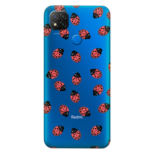 

Прозрачный силиконовый чехол iSwag для Xiaomi Redmi 9C с рисунком - Божьи коровки (KS5783)