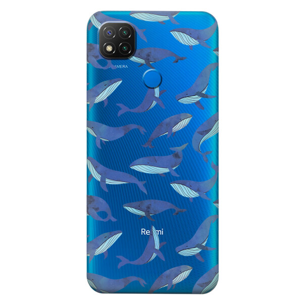 

Прозрачный силиконовый чехол iSwag для Xiaomi Redmi 9C с рисунком - Киты (KS5784)