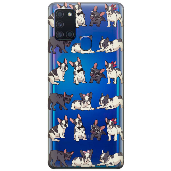 

Силиконовый чехол iSwag для Samsung Galaxy A21s Маленькие бульдоги (KS2808)