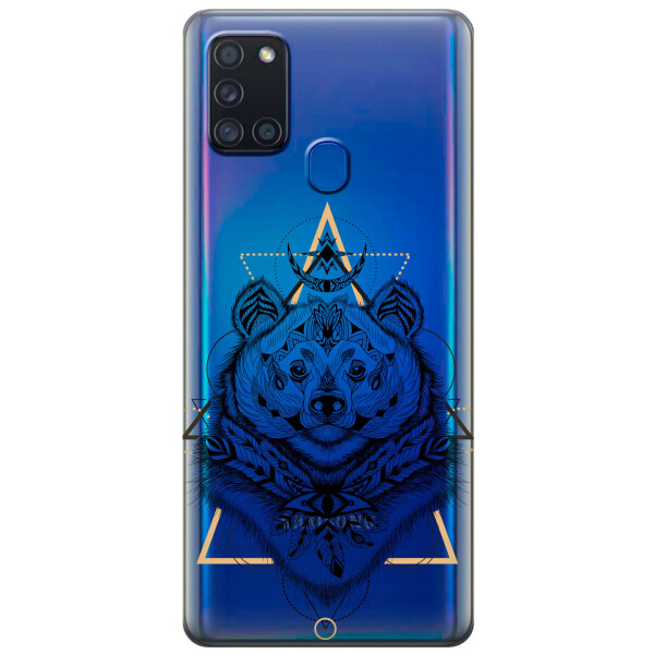 

Силиконовый чехол iSwag для Samsung Galaxy A21s Медведь индеец (KS2809)