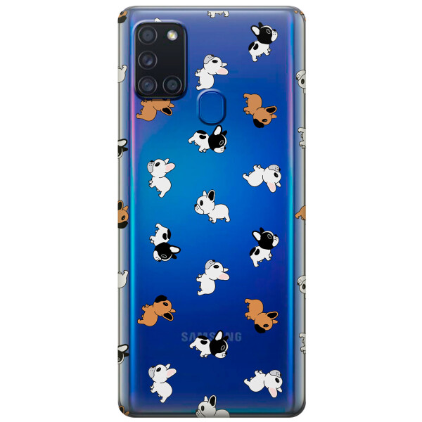 

Силиконовый чехол iSwag для Samsung Galaxy A21s Французские бульдоги (KS2814)