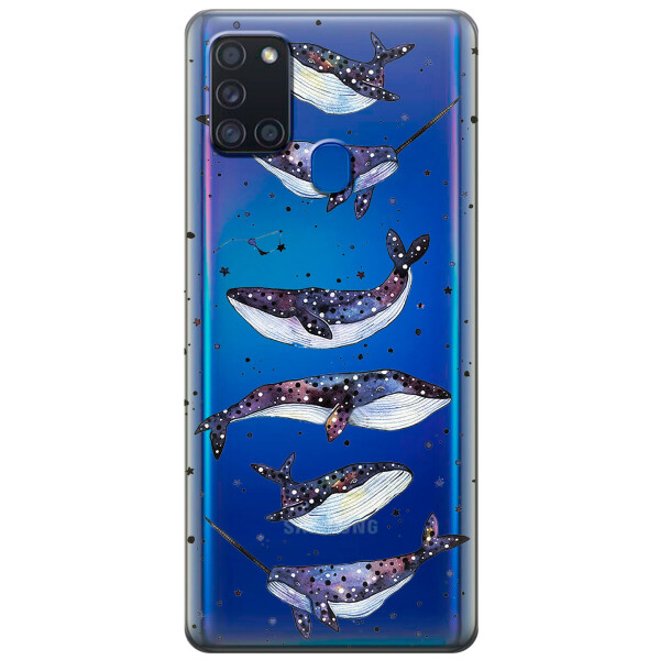 

Силиконовый чехол iSwag для Samsung Galaxy A21s Киты Единороги (KS2819)