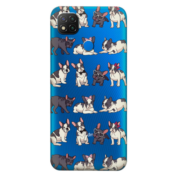 

Прозрачный силиконовый чехол iSwag для Xiaomi Redmi 9C с рисунком - Маленькие бульдоги (KS5808)