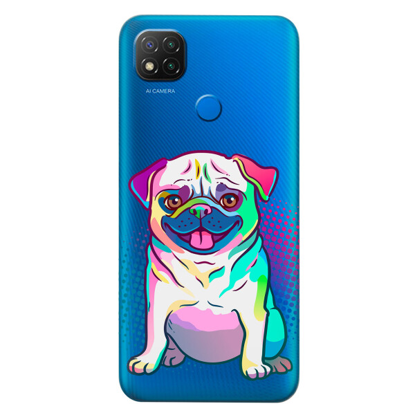 

Прозрачный силиконовый чехол iSwag для Xiaomi Redmi 9C с рисунком - Мопс (KS5810)