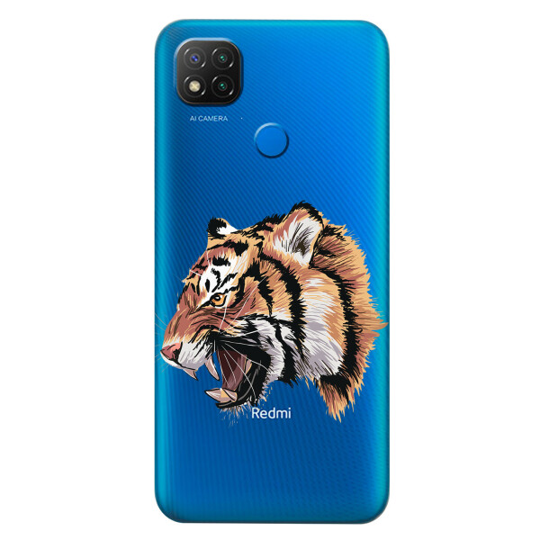 

Прозрачный силиконовый чехол iSwag для Xiaomi Redmi 9C с рисунком - Тигр (KS5813)