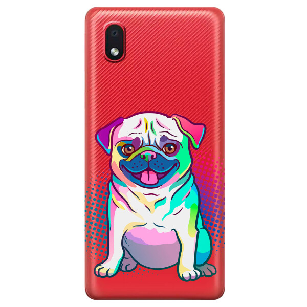 

Прозрачный силиконовый чехол iSwag для Samsung Galaxy A01 Core с рисунком - Мопс (KS5885)