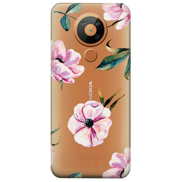 

Силиконовый чехол iSwag для Nokia 5.3 Пионы (KS2908)