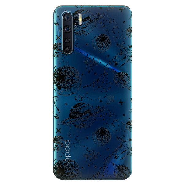 

Прозрачный силиконовый чехол iSwag для OPPO A91 с рисунком - Космос (KS5988)