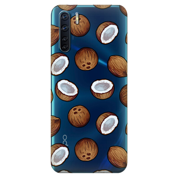 

Прозрачный силиконовый чехол iSwag для OPPO A91 с рисунком - Кокосы (KS5989)