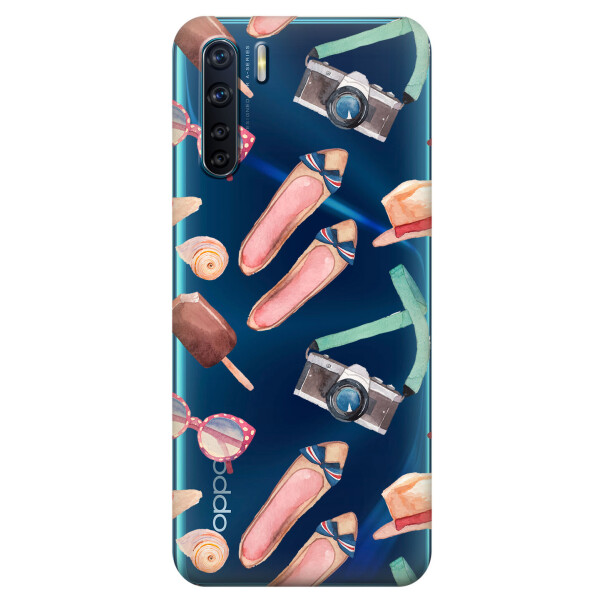 

Прозрачный силиконовый чехол iSwag для OPPO A91 с рисунком - Женские штучки (KS5990)