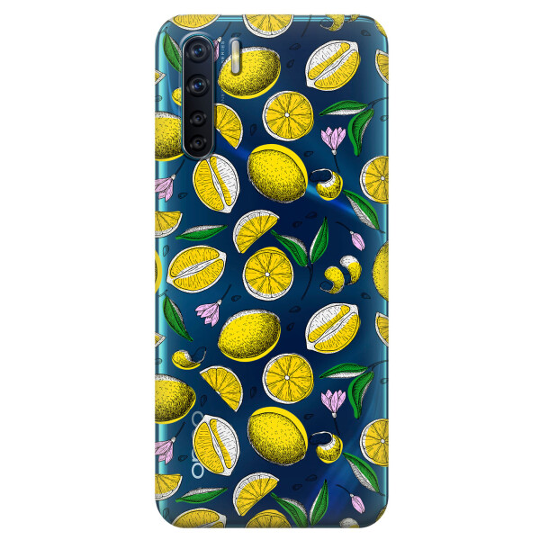 

Прозрачный силиконовый чехол iSwag для OPPO A91 с рисунком - Лимоны (KS5999)