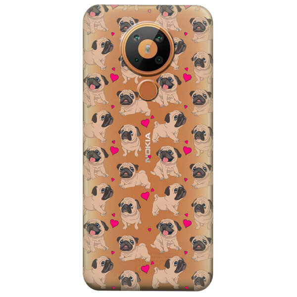 

Силиконовый чехол iSwag для Nokia 5.3 Влюбленные мопсы (KS2953)