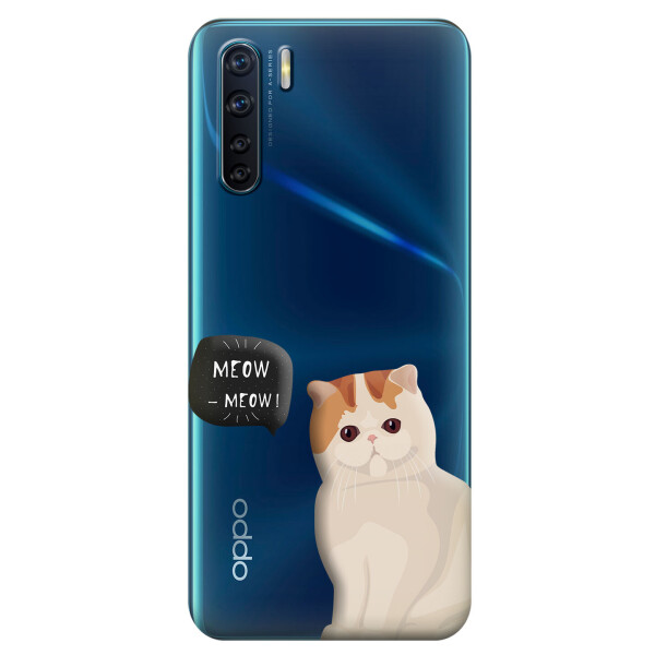 

Прозрачный силиконовый чехол iSwag для OPPO A91 с рисунком - Котенок (KS6017)