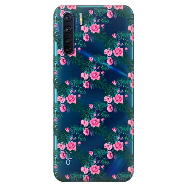 

Прозрачный силиконовый чехол iSwag для OPPO A91 с рисунком - Цветочная лиана (KS6018)