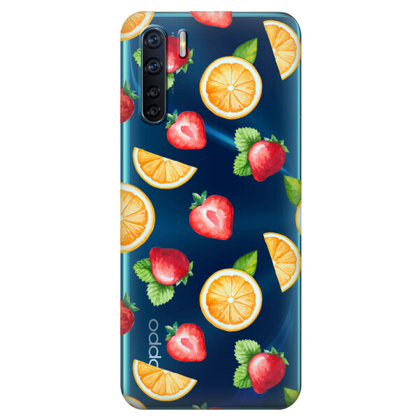 

Прозрачный силиконовый чехол iSwag для OPPO A91 с рисунком - Фруктовый дизайн (KS6020)