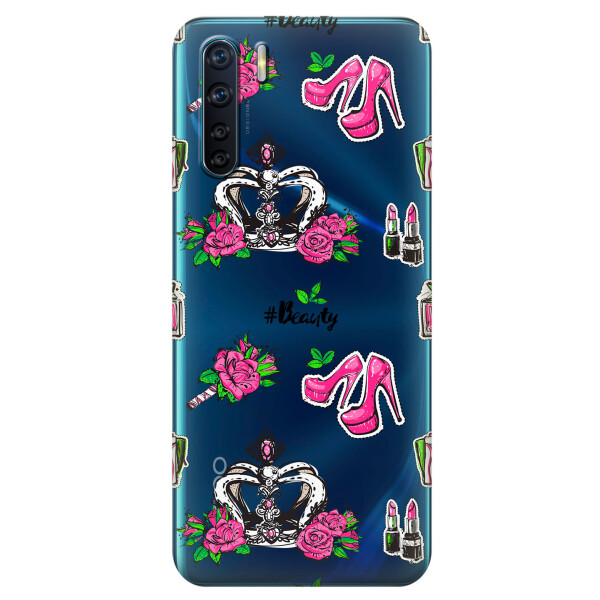 

Прозрачный силиконовый чехол iSwag для OPPO A91 с рисунком - Женский дизайн (KS6030)