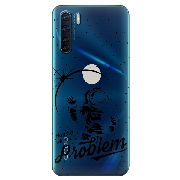 

Прозрачный силиконовый чехол iSwag для OPPO A91 с рисунком - Космонавт с проблемой (KS6031)