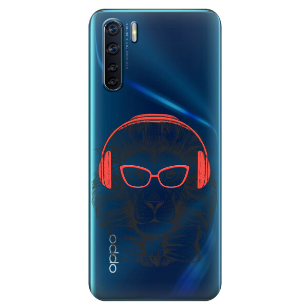 

Прозрачный силиконовый чехол iSwag для OPPO A91 с рисунком - Лев (KS6032)