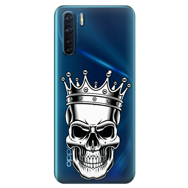 

Прозрачный силиконовый чехол iSwag для OPPO A91 с рисунком - Царский череп (KS6040)