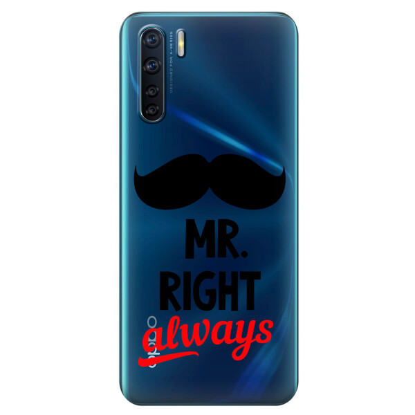 

Прозрачный силиконовый чехол iSwag для OPPO A91 с рисунком - Mr Right (KS6045)