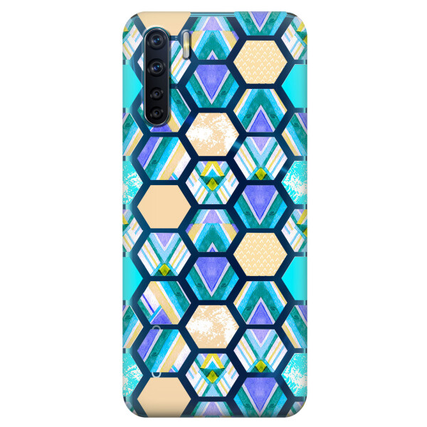 

Прозрачный силиконовый чехол iSwag для OPPO A91 с рисунком - Ромбы (KS6049)