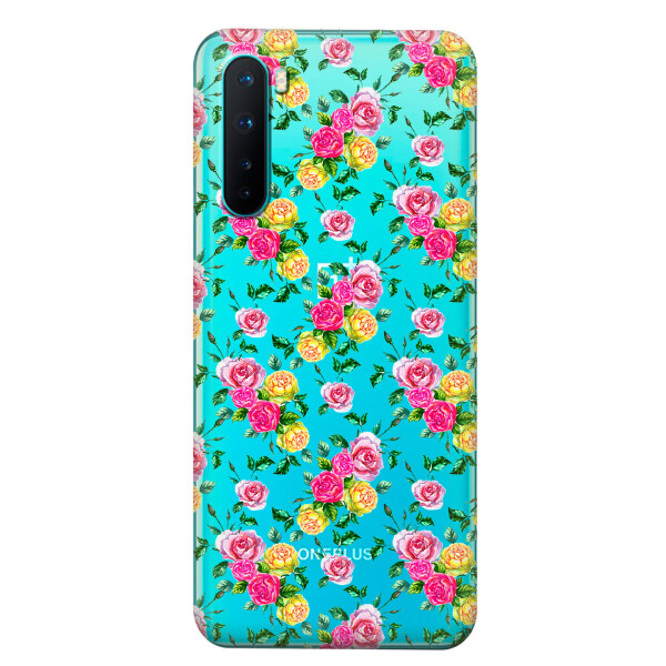 

Прозрачный силиконовый чехол iSwag для OnePlus Nord с рисунком - Розы (KS6051)