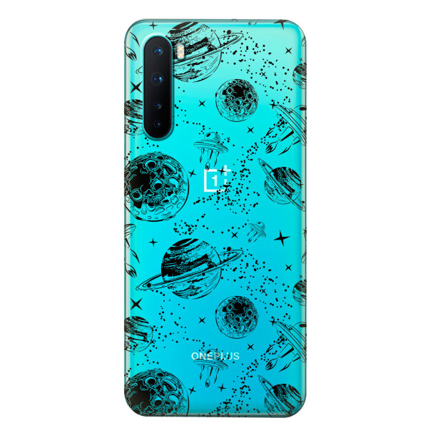 

Прозрачный силиконовый чехол iSwag для OnePlus Nord с рисунком - Космос (KS6063)