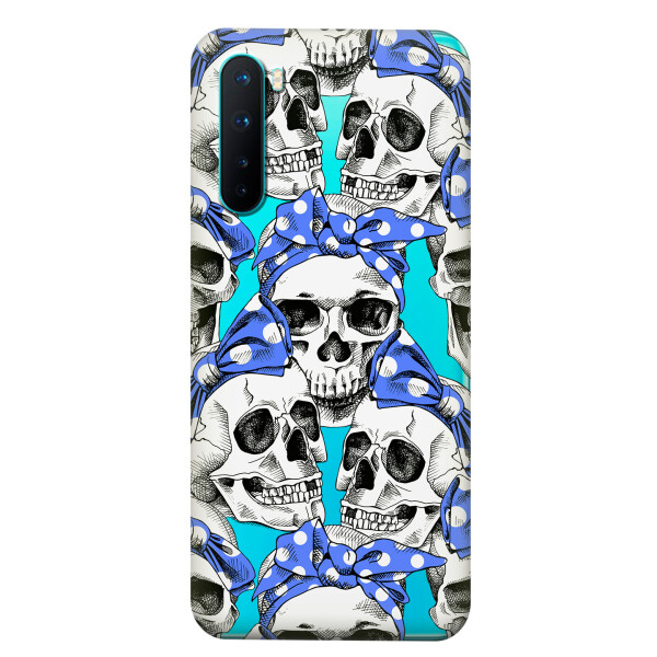 

Прозрачный силиконовый чехол iSwag для OnePlus Nord с рисунком - Черепа (KS6067)