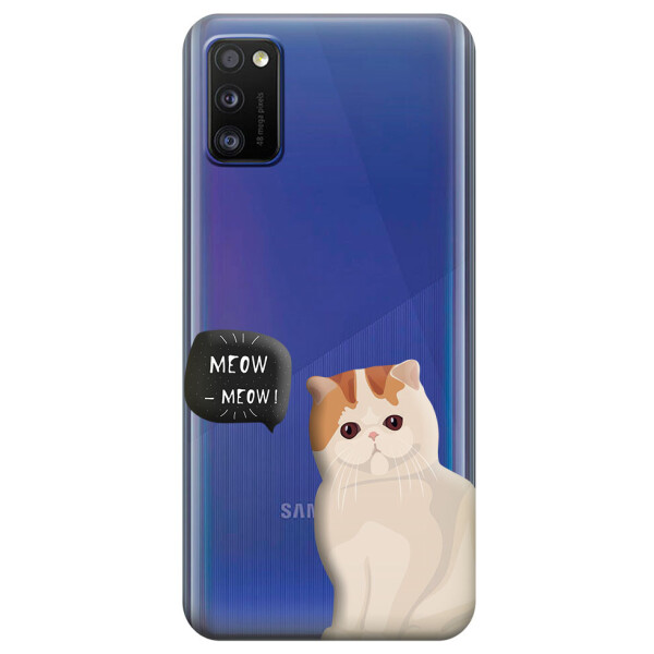 

Прозрачный силиконовый чехол iSwag для Samsung Galaxy A41 с рисунком - Котенок (KS3092)