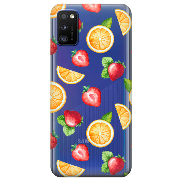 

Прозрачный силиконовый чехол iSwag для Samsung Galaxy A41 с рисунком - Фруктовый дизайн (KS3095)