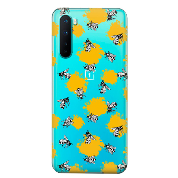 

Прозрачный силиконовый чехол iSwag для OnePlus Nord с рисунком - Пчелы (KS6077)